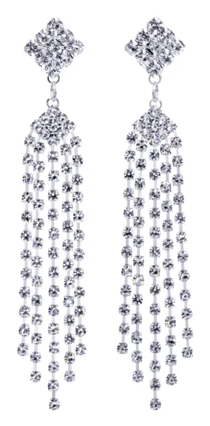 #12350 Diamond Top Multi Line Duster Earrings