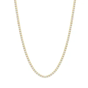15 Carat Round Diamond 15K Gold Tennis Necklace