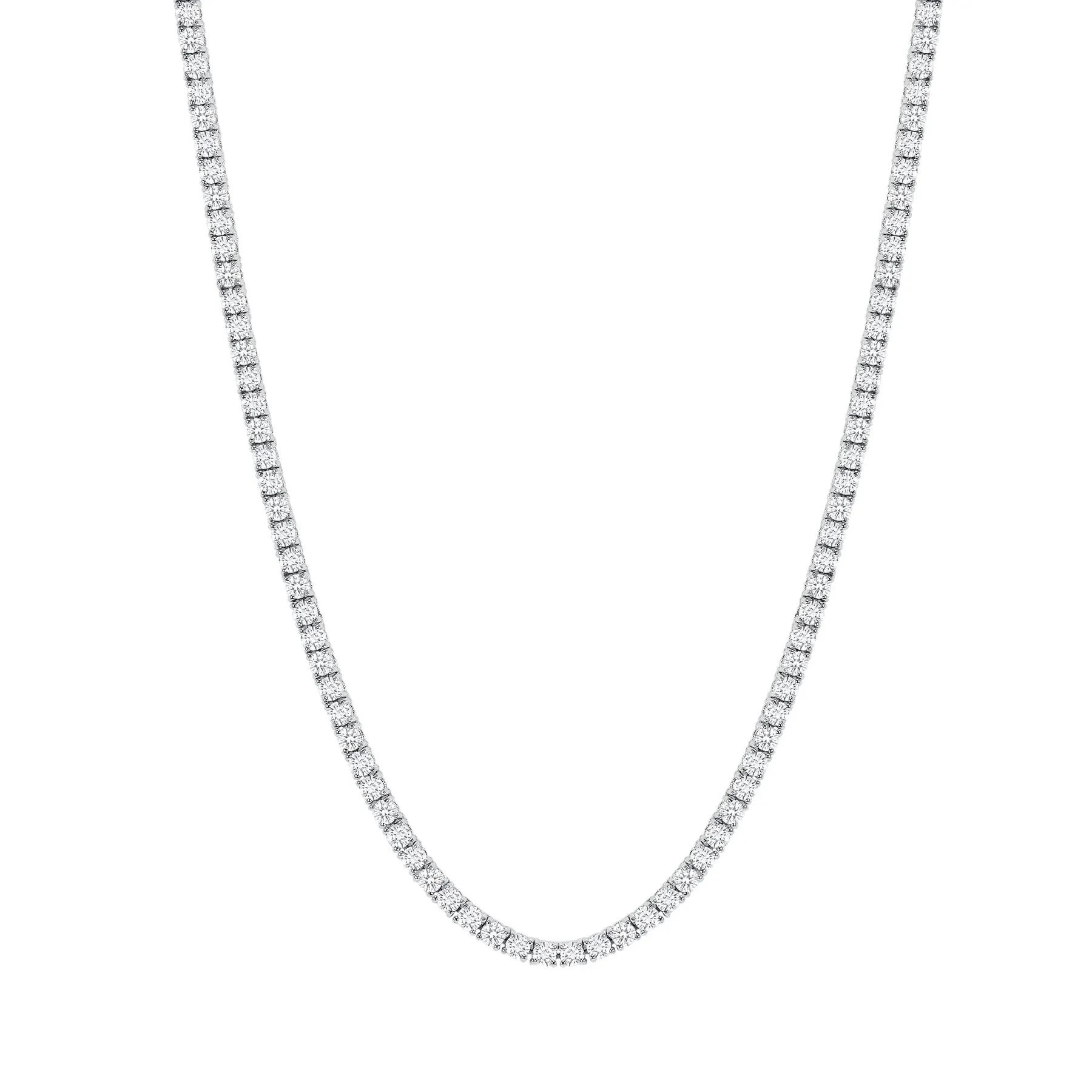 15 Carat Round Diamond 15K Gold Tennis Necklace