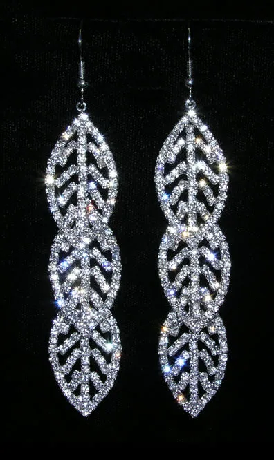 #15318 - Triple Layered Drop Leaf Fish Hook Earrings
