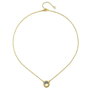 18 Karat Gold Round Ceylon Moonstone Necklace - 4.18 carats