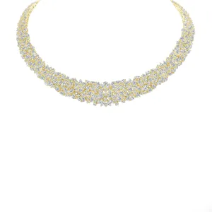 30 Carat Diamond 18K Gold Cluster Necklace