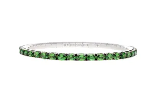 7.05 CT Oval-Cut Tsavorite Stretch Tennis Bracelet