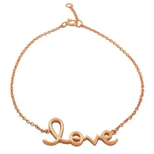 925 Sterling Silver Love Heart Charm Link Chain Bracelet With Clasp