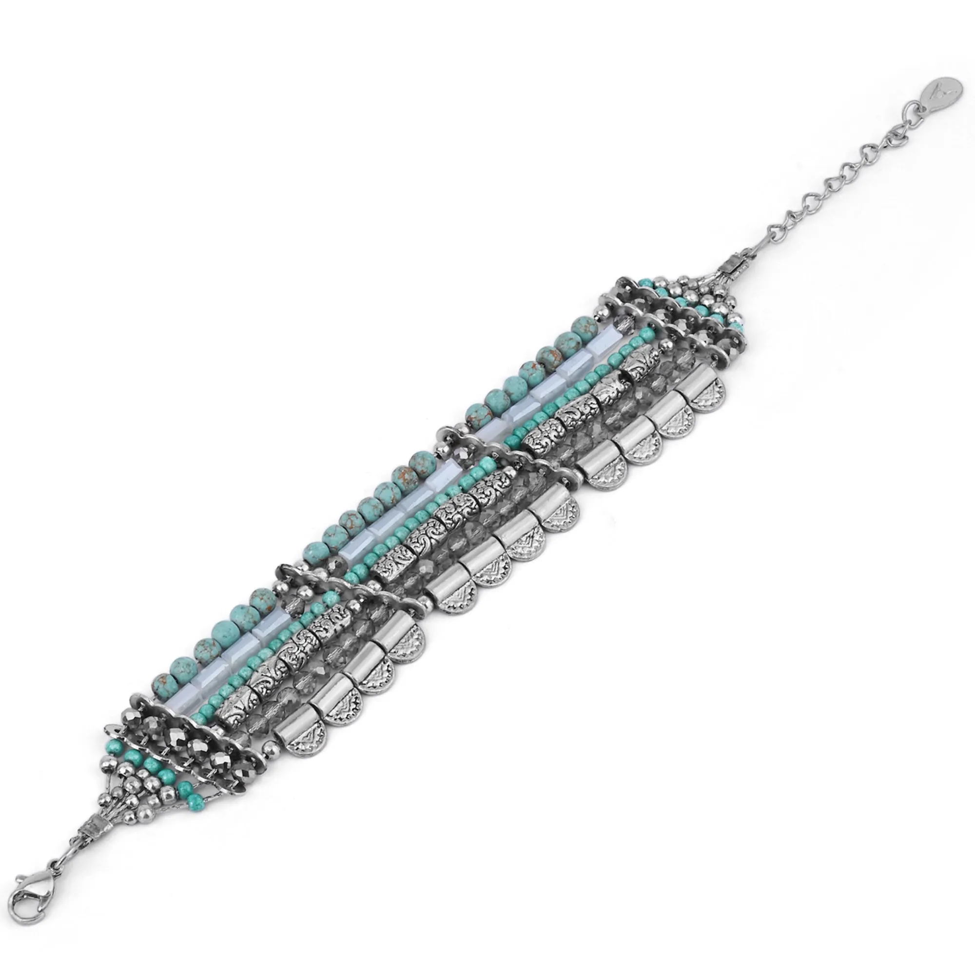 Accessorize London Women's Blue Semi-Circle Statement Bracelet