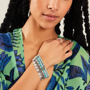 Accessorize London Women's Blue Semi-Circle Statement Bracelet
