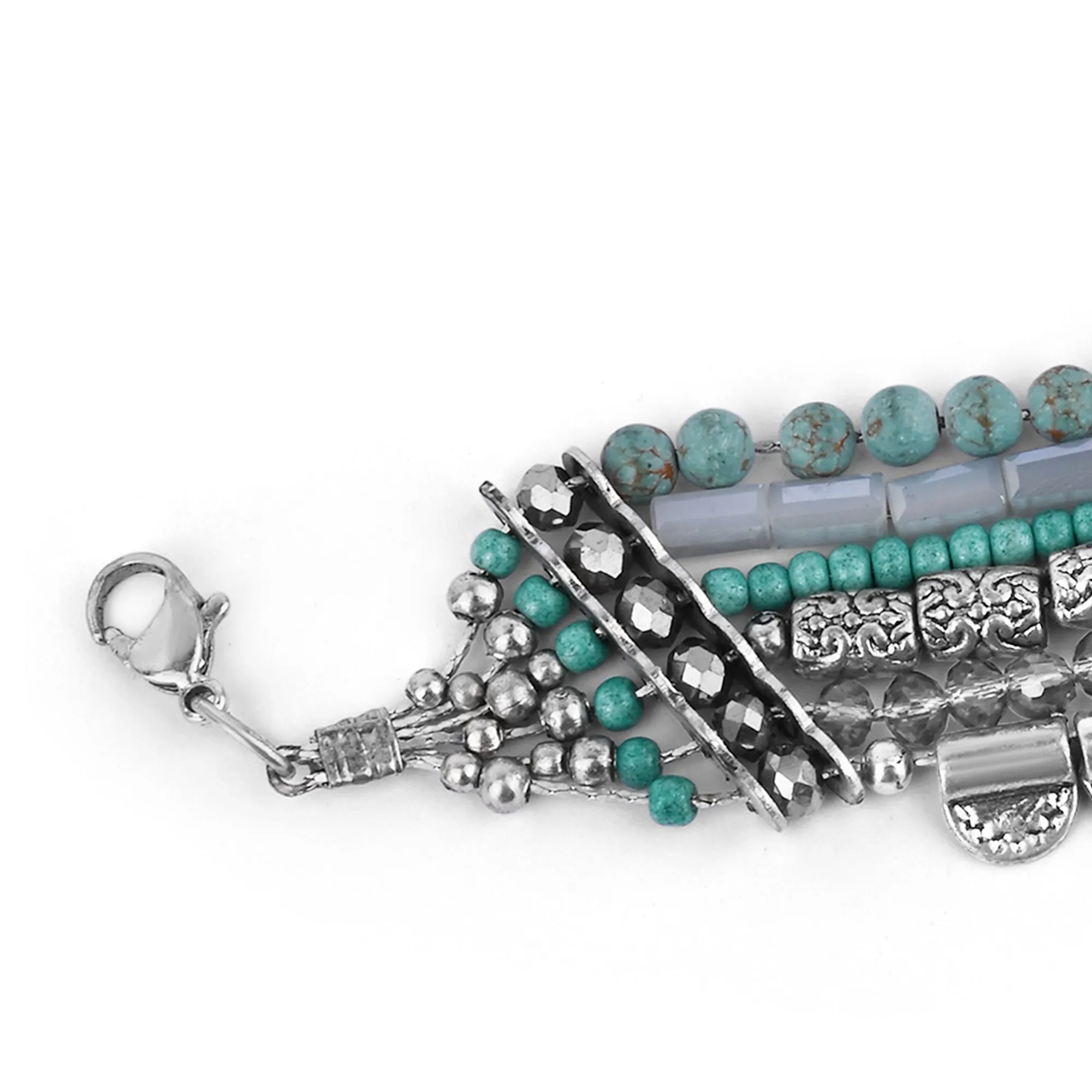 Accessorize London Women's Blue Semi-Circle Statement Bracelet