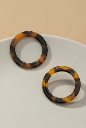Acetate tortoise hoop earrings