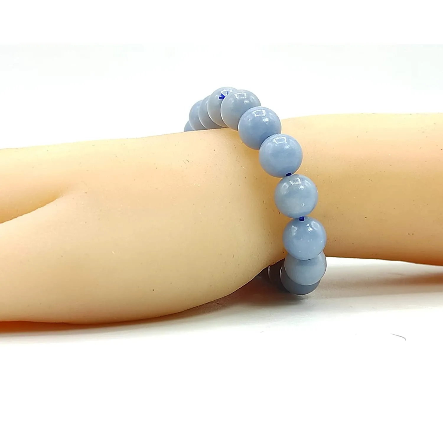Angelite Natural Gemstone Bracelet Semi precious Feng Shui Crystal Chakra Aura Personal Reiki Healing Crystal 6mm