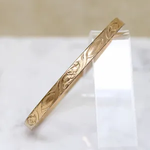 Art Nouveau Engraved Gold FIlled Bangle