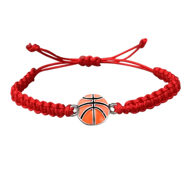 Basketball Charm Rope Bracelet - Pick Color