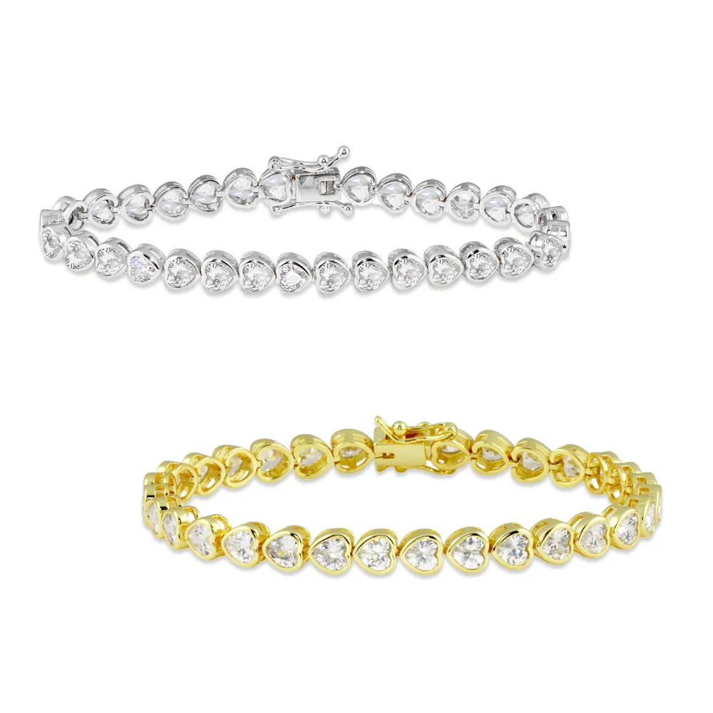 Bezel Heart Tennis Bracelet x2