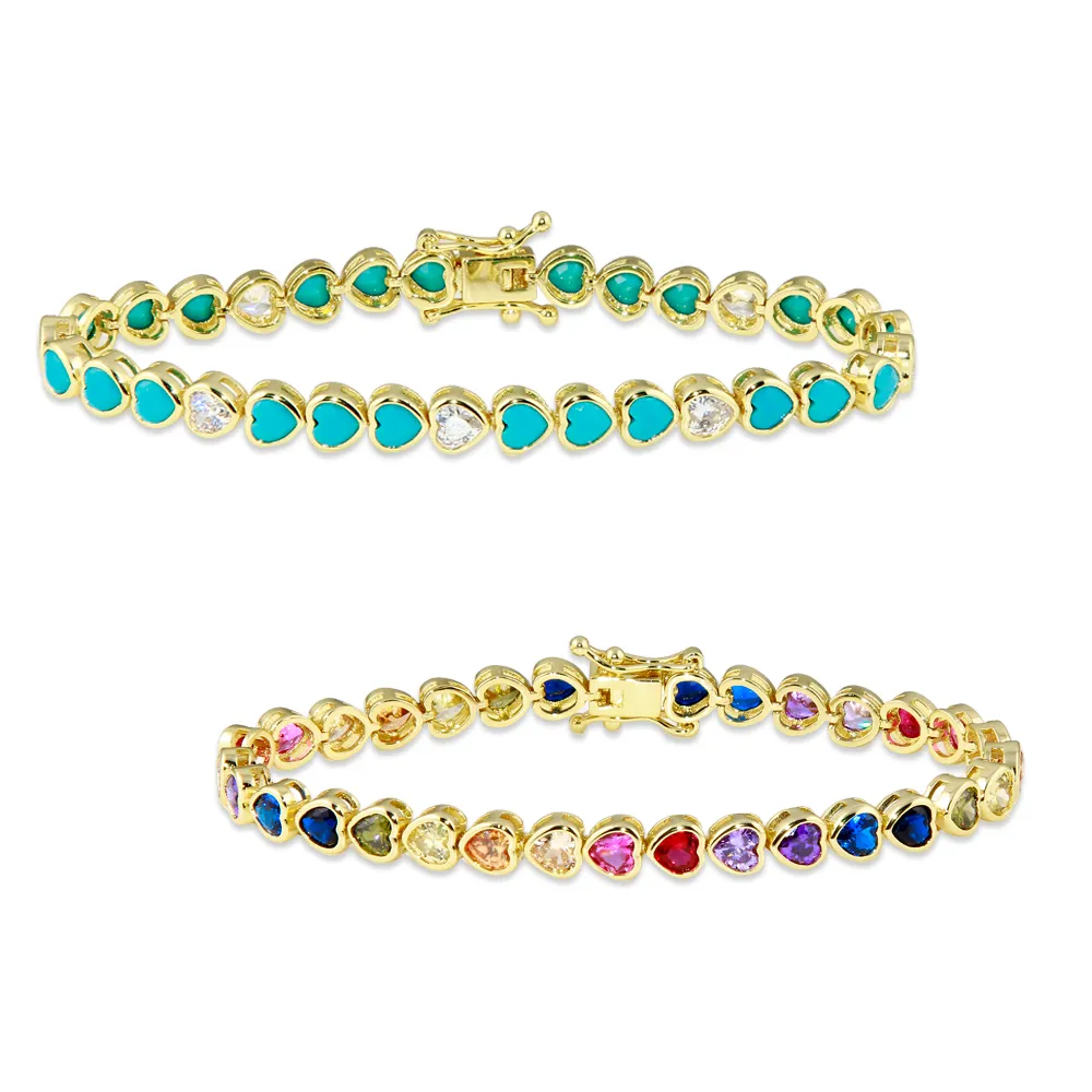 Bezel Heart Tennis Bracelet x2