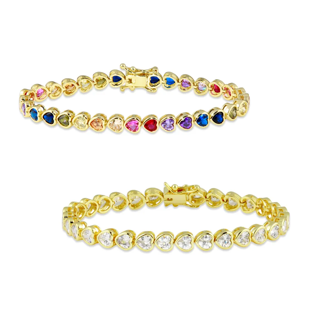 Bezel Heart Tennis Bracelet x2