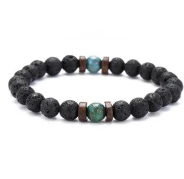 Black Volcanic Stone Bracelet: Reflecting Men's Unique Style