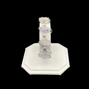 Blue Dumortierite Quartz Crystal Sterling Silver Bracelet