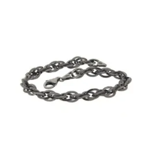 BRACELET ITALY MEN BRUNITTO CHAIN BURNISHED SILVER