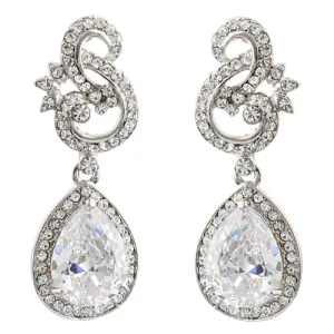 Bridal Wedding Jewelry Crystal Cubic Zirconia CZ Beautiful Dangle Earrings E1185