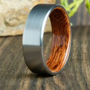 Bubinga titanium wood ring