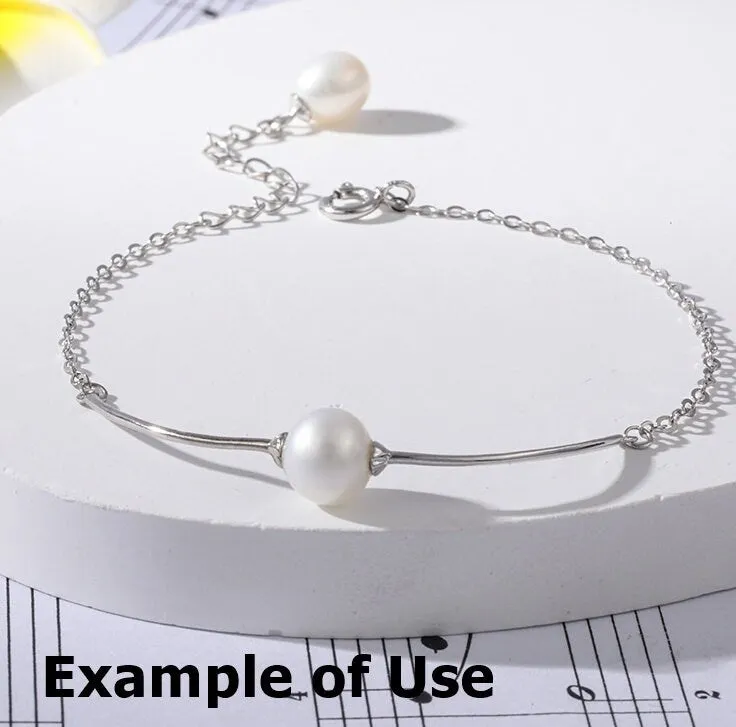 Chain Bracelet Setting Blank 1pc 1.1g 925 Sterling Silver for 2 Pearls Beads 6mm with Spring Ring Buckle Wholesale Available