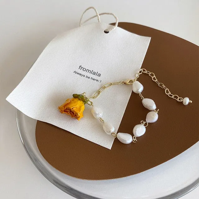 Classic Fashion Natural Stone Pearl Pendant Bracelet