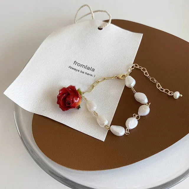 Classic Fashion Natural Stone Pearl Pendant Bracelet