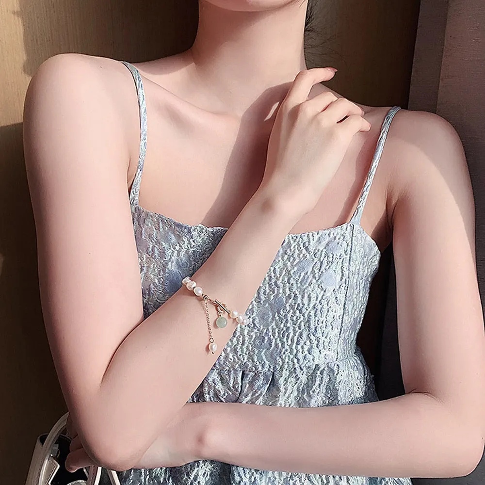Classic Fashion Natural Stone Pearl Pendant Bracelet