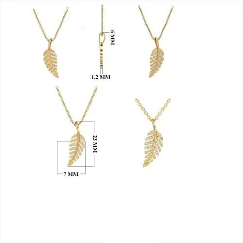 Diamond Leaf charm necklace