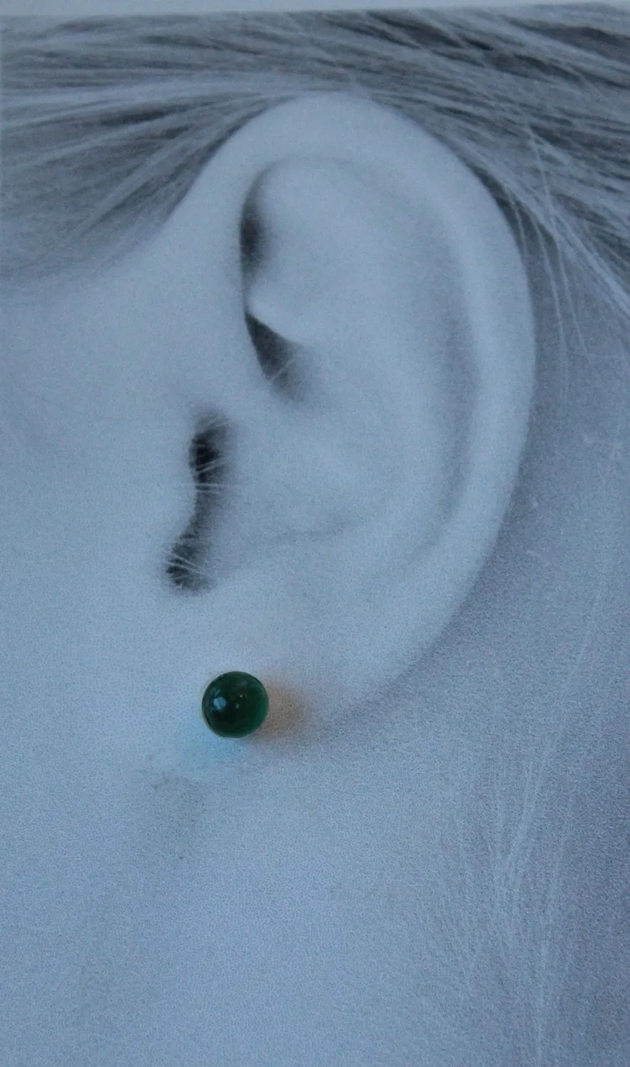Emerald Bezel Gemstones, Med (Niobium or Titanium Post Earrings)