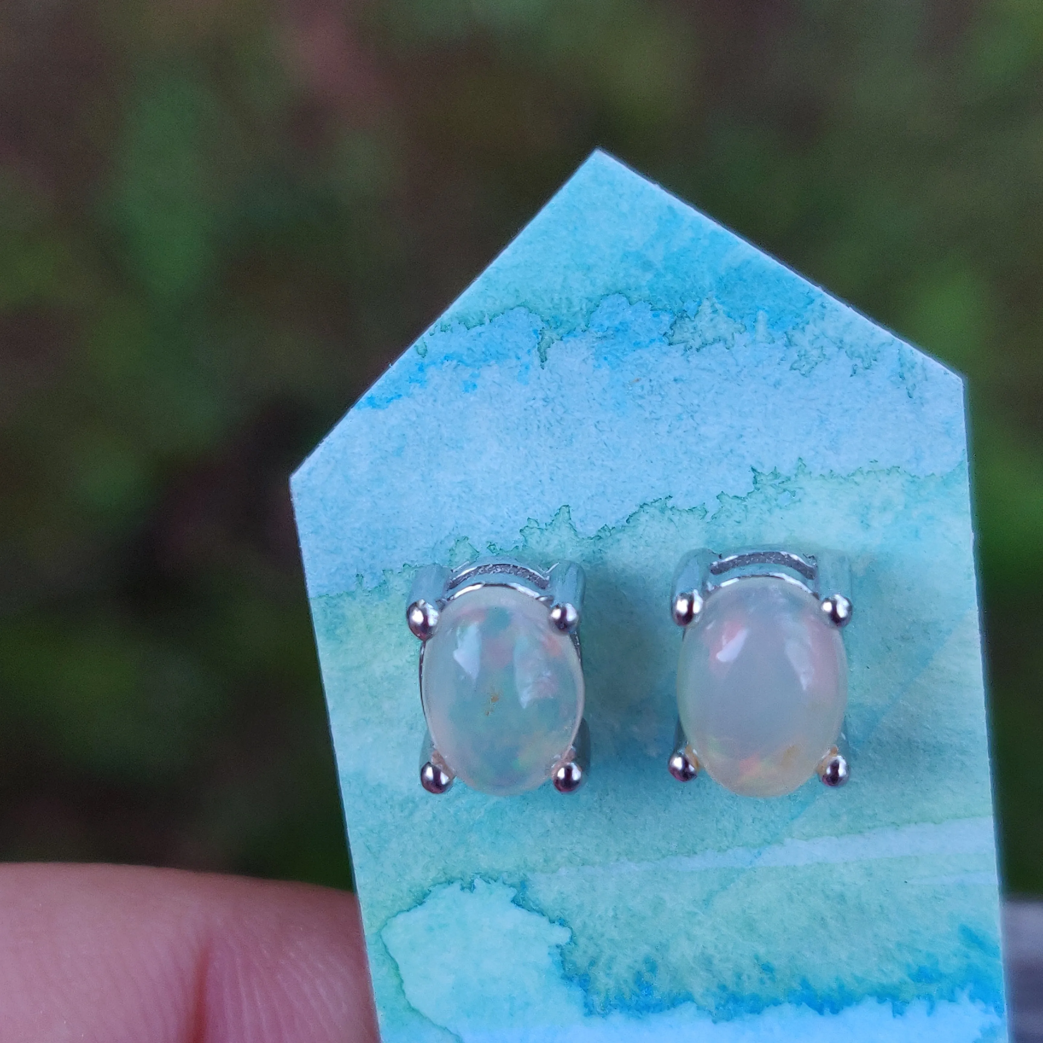 Ethiopian Opal Stud Earrings (#1)