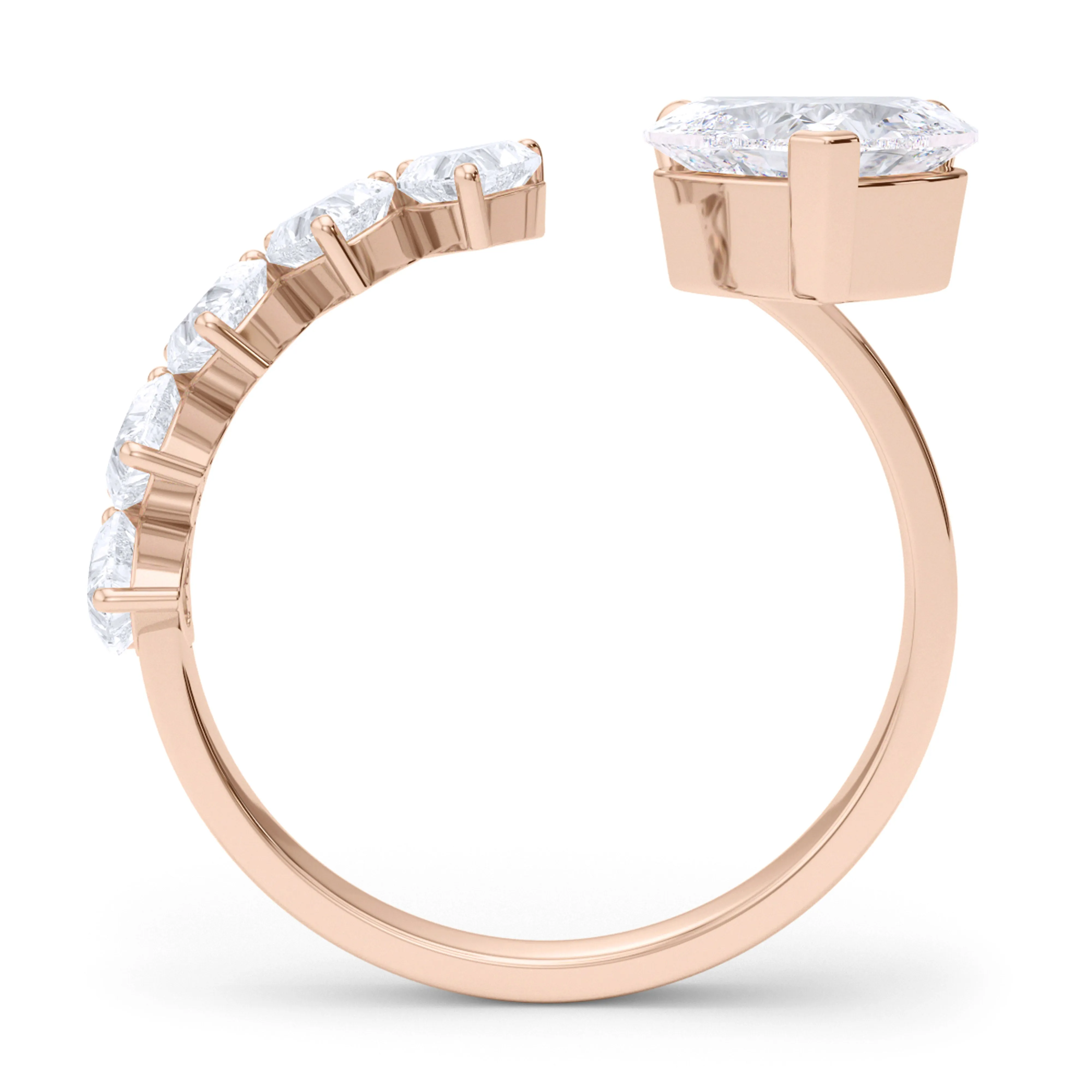 Floating Hearts Diamond Ring