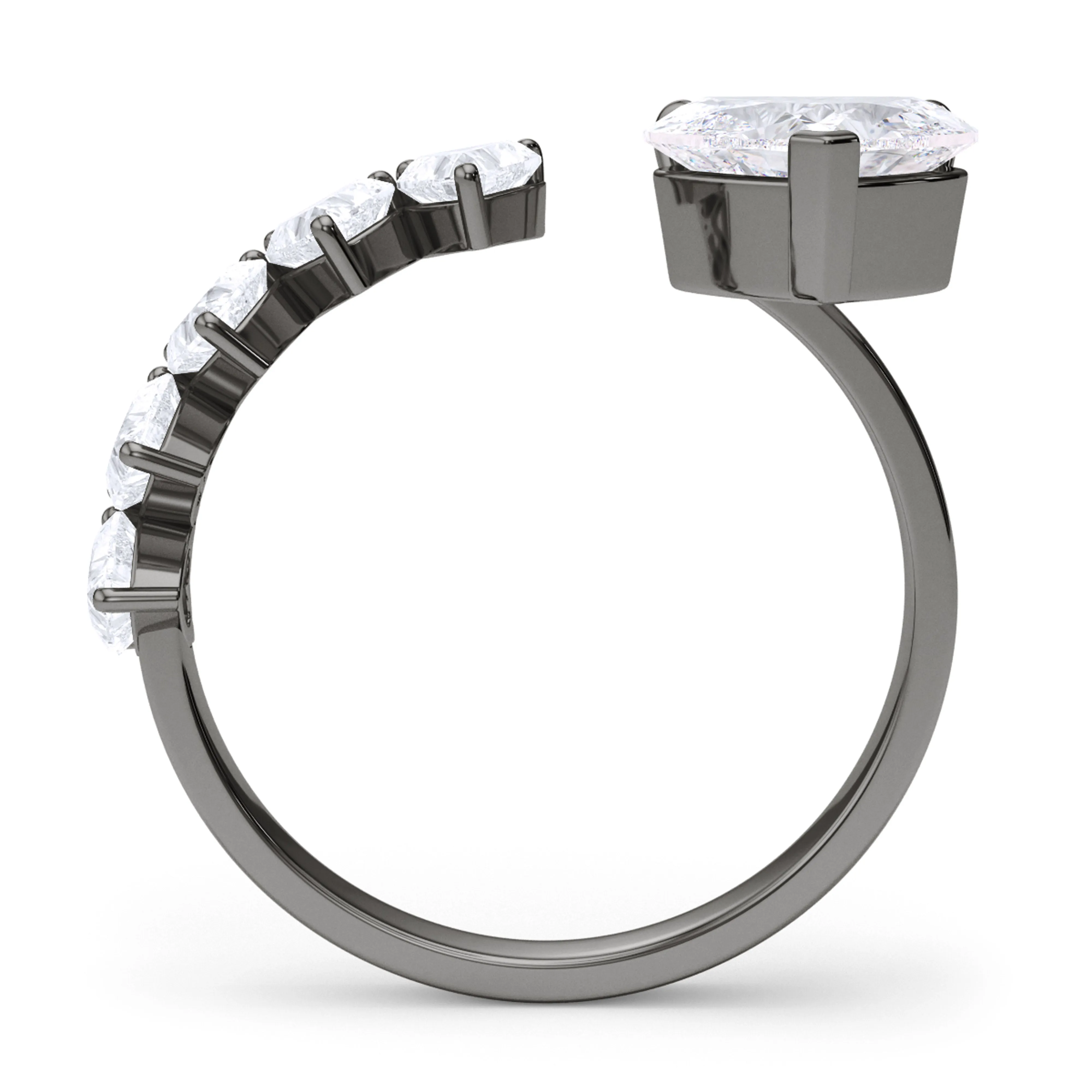 Floating Hearts Diamond Ring
