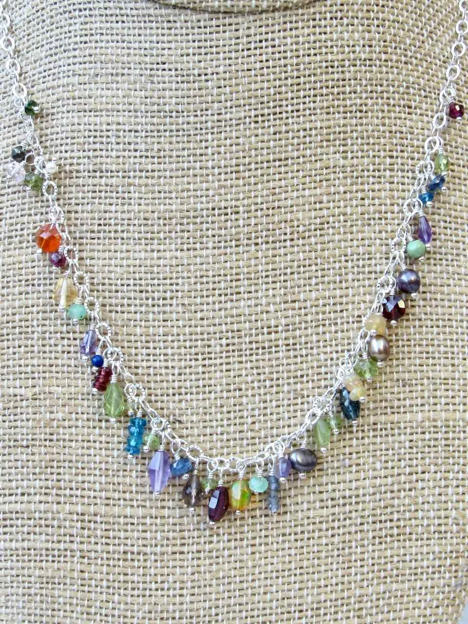 Gemstone Fringe Necklace