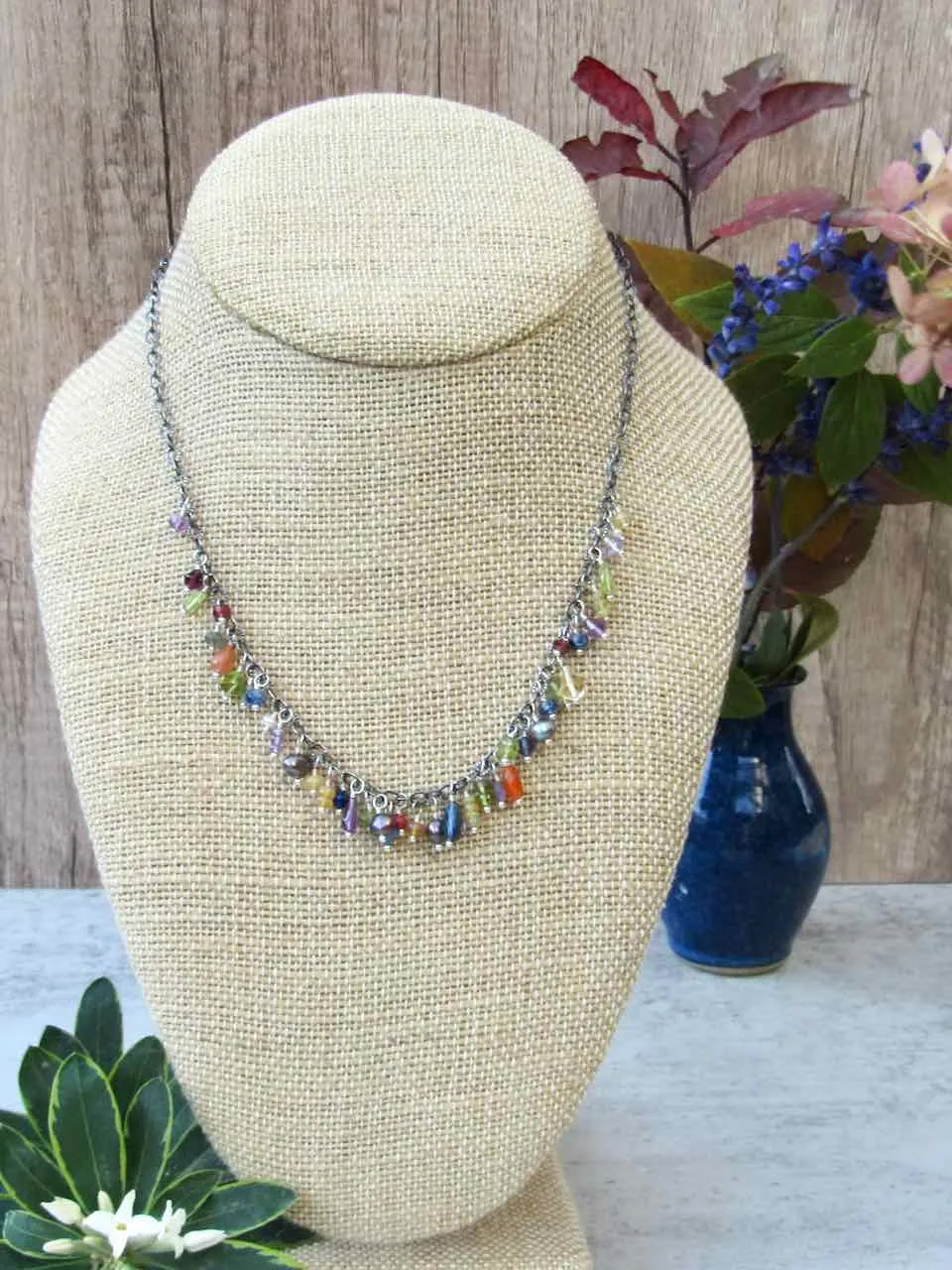 Gemstone Fringe Necklace