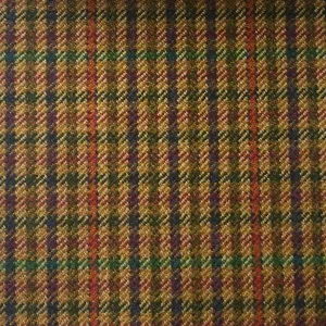Gold, Brown And Lovatt Gun Club Check With Orange And Green Overcheck Country Tweed Jacketing