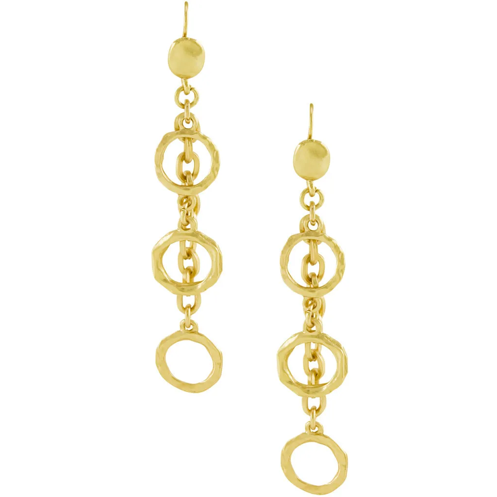 Gold Circle Dangle Earrings