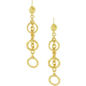 Gold Circle Dangle Earrings