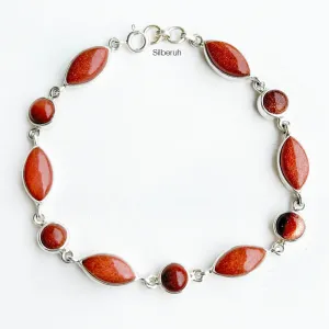 Golden Sunstone Silver Bracelet