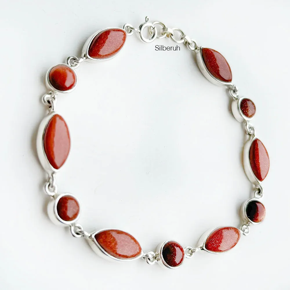 Golden Sunstone Silver Bracelet