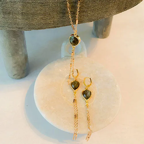 Labradorite Tassel Earring