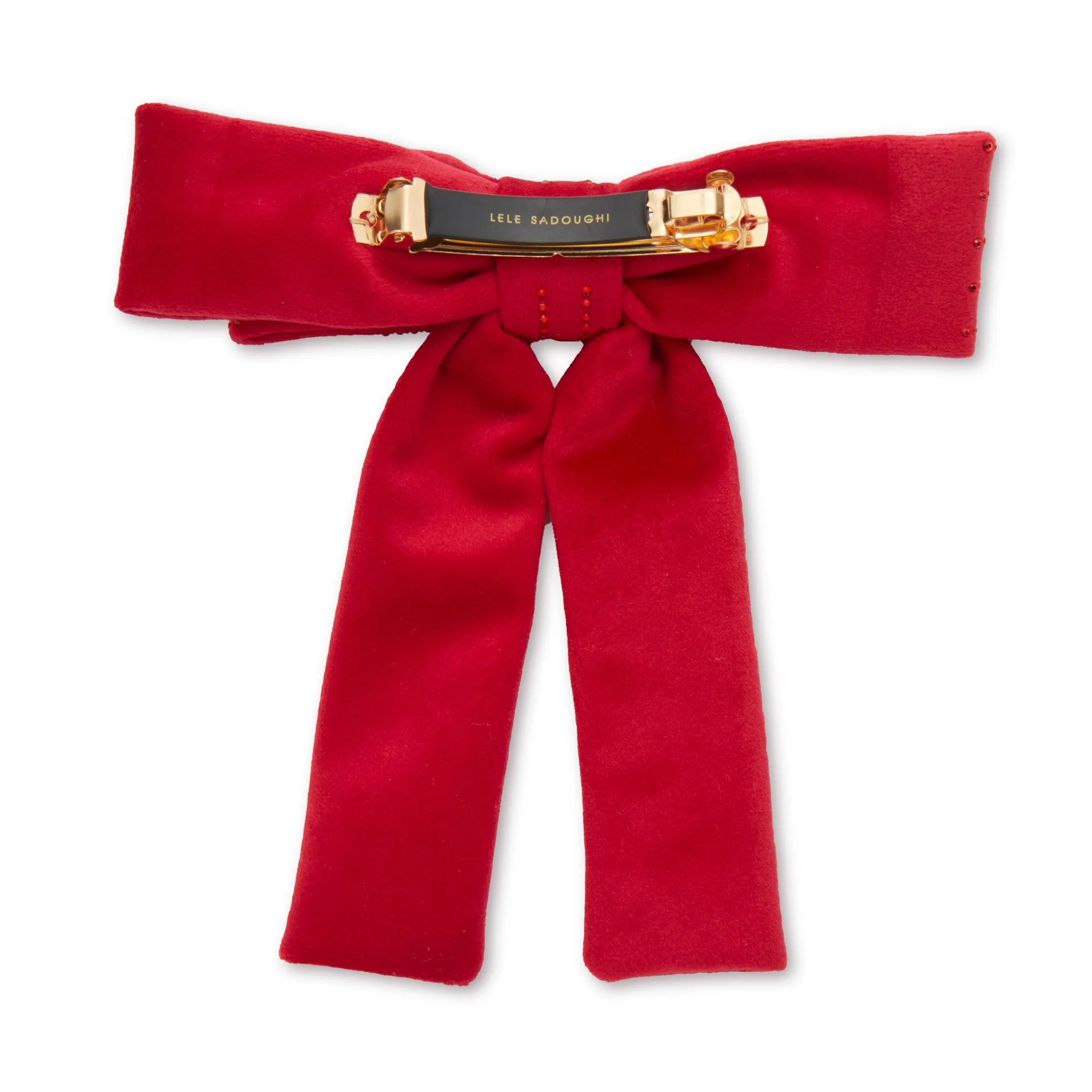 LIPSTICK RED ANTOINETTE PINSTRIPE BOW