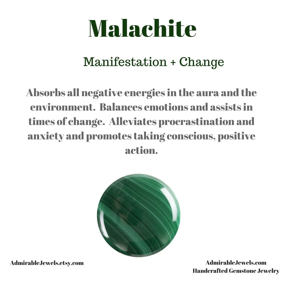 Malachite Pear Briolette Necklace