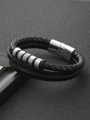 Men'S Men Leather Wraparound Bracelet (Copy)