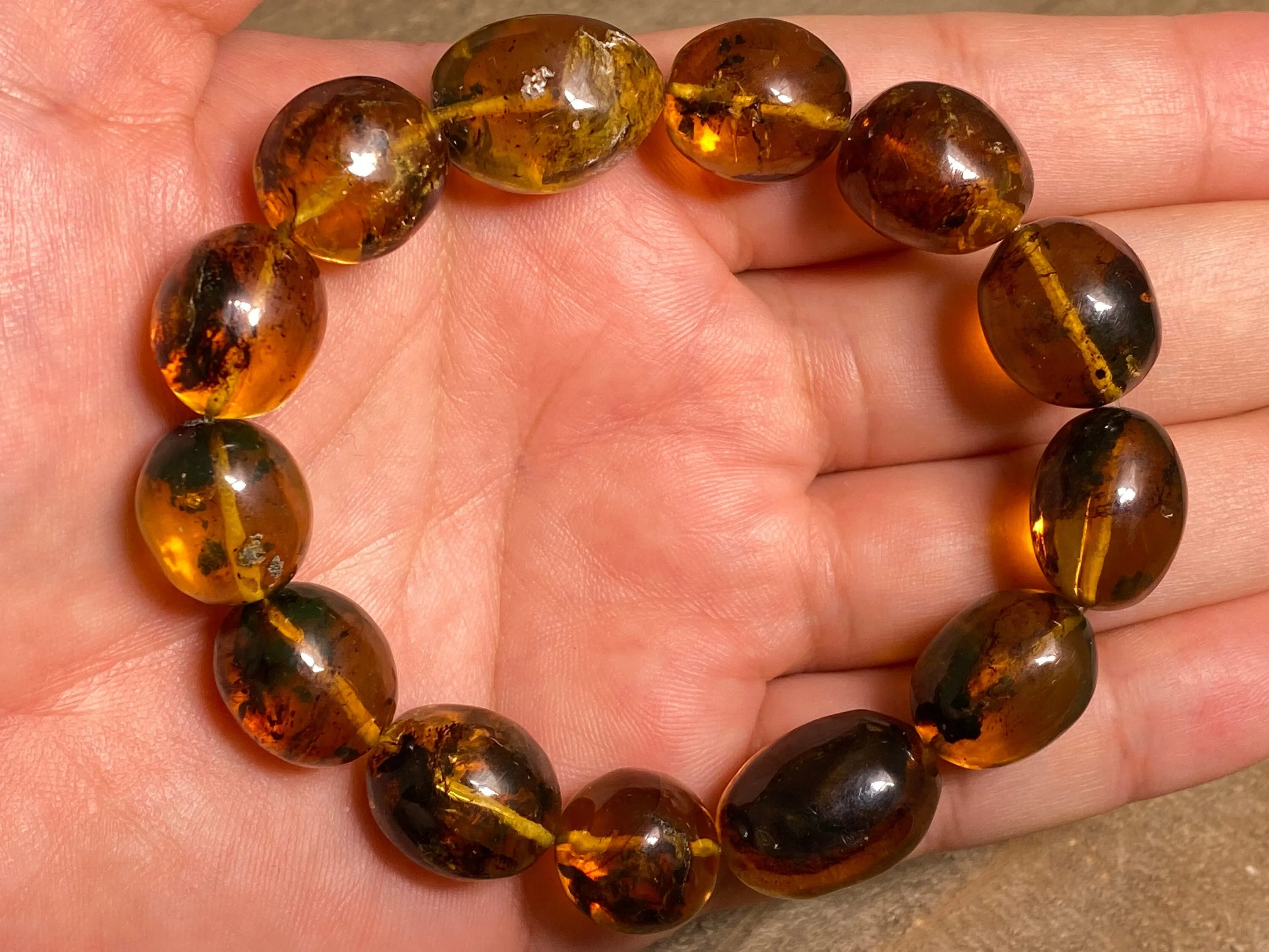 Mexican AMBER Crystal Bracelet - Beaded Bracelet, Handmade Jewelry, Healing Crystals and Stones, 48285