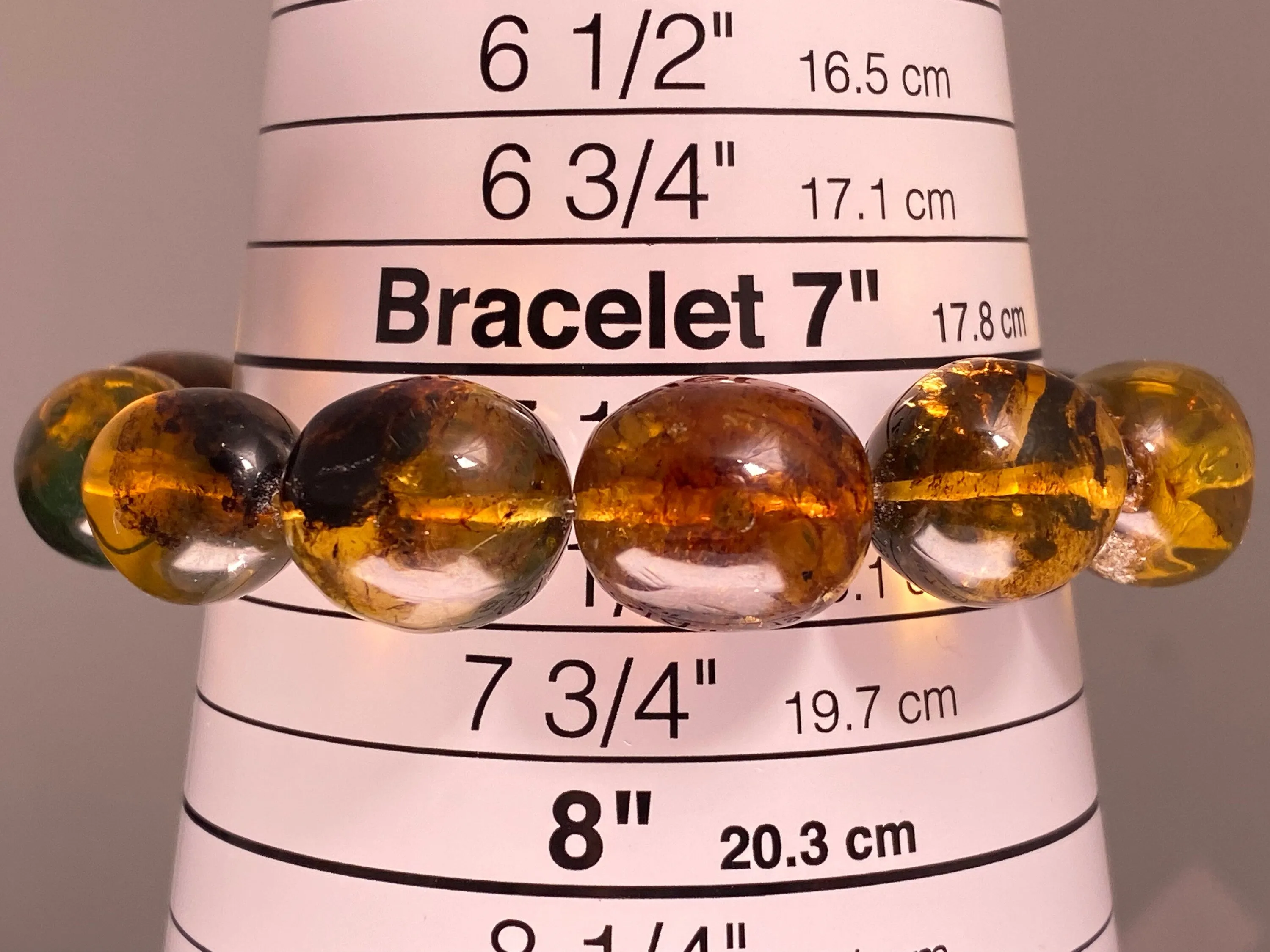 Mexican AMBER Crystal Bracelet - Beaded Bracelet, Handmade Jewelry, Healing Crystals and Stones, 48285