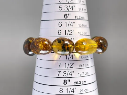 Mexican AMBER Crystal Bracelet - Beaded Bracelet, Handmade Jewelry, Healing Crystals and Stones, 48463