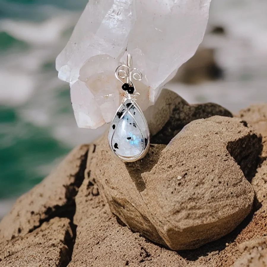 Moonstone with Tourmaline, Necklace