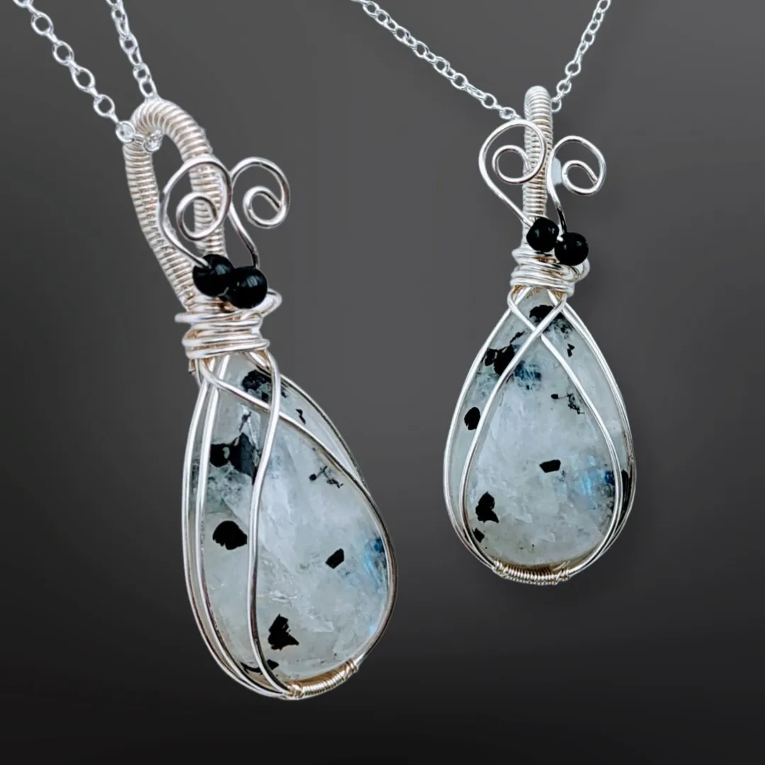 Moonstone with Tourmaline, Necklace