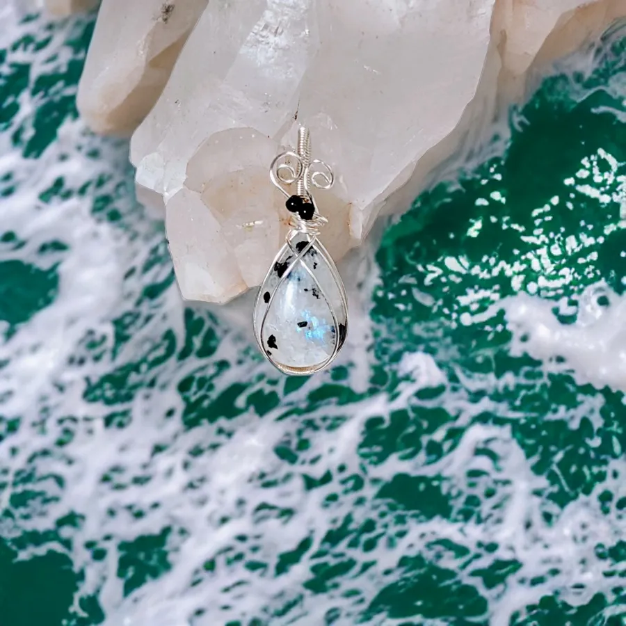 Moonstone with Tourmaline, Necklace