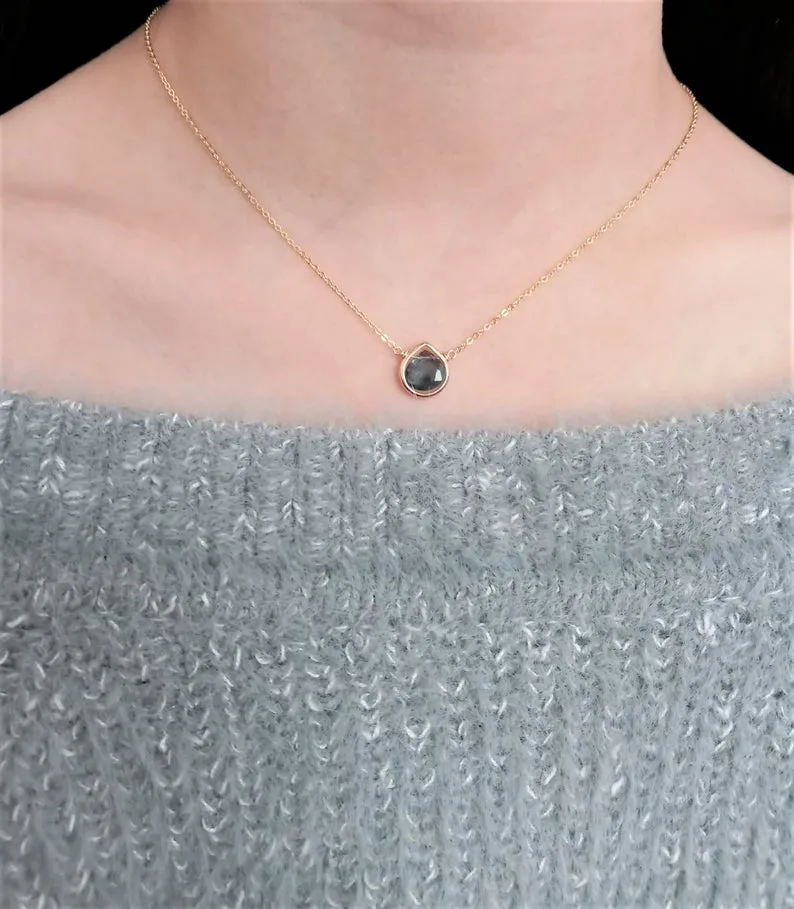 Moss Kyanite Heart Pendant Necklace